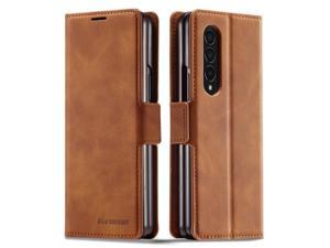 Samsung Galaxy Galaxy Z Fold 4 5G Case Premium PU Leather Cover TPU Bumper with Card Holder Kickstand Magnetic Shockproof Flip Wallet Case