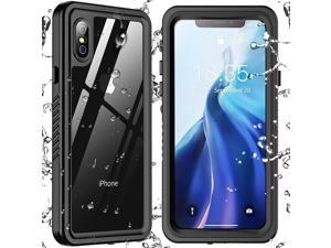 For iPhone Xs Max Waterproof Case Builtin Screen Protector FullBody Clear Back Cover Heavy Duty Shockproof Case for iPhone Xs Max 65 inch