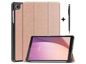 Case for Lenovo Tab M8 4rd Gen 2023 8 inch Tablet Model TB300FU TB300XU Slim Lightweight Stand Hard Shell Protective Cover with Stylus Pen Rose Gold