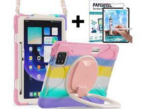 Case for Xiaomi Mi Pad 6  6 Pro 112 Inch 2023  Heavy Duty Protective Shockproof Cover with S Pen Holder  Hand Strap  Kickstand and Shoulder Strap Pink