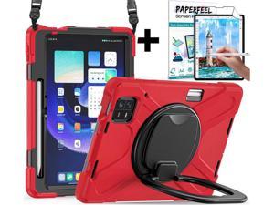 Case for Xiaomi Mi Pad 6  6 Pro 112 Inch 2023  Heavy Duty Protective Shockproof Cover with S Pen Holder  Hand Strap  Kickstand and Shoulder Strap Red