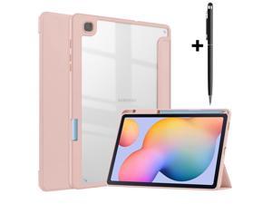Slim Case for Samsung Galaxy Tab S6 Lite 104 Inch 2022 2020 Model SMP610P613P615P619 with S Pen Holder Stylus Pen Shockproof Cover with Clear Transparent Back Shell