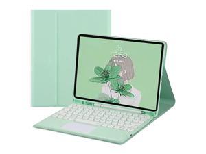 Touchpad Keyboard Case for 124 inch Samsung Galaxy Tab S8 Plus 2022 S7 FE 2021 S7 Plus 2020 Slim Leather Cover with Detachable Keyboard  Trackpad  Pencil Holder Mint Green