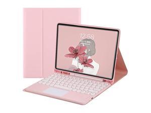 Touchpad Keyboard Case for 124 inch Samsung Galaxy Tab S8 Plus 2022 S7 FE 2021 S7 Plus 2020 Slim Leather Cover with Detachable Keyboard  Trackpad  Pencil Holder Pink