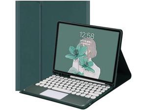 Touchpad Keyboard Case for 124 inch Samsung Galaxy Tab S8 Plus 2022 S7 FE 2021 S7 Plus 2020 Slim Leather Cover with Detachable Keyboard  Trackpad  Pencil Holder Dark Green