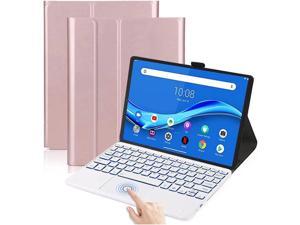 BONAEVER Touchpad Keyboard Case for Lenovo Tab M10 3rd Gen Case 101 inch 2022 Model TB328F Slim Leather Cover with Keyboard  Backlights  Pencil Holder Rose Gold