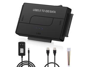 USB to SATA IDE HDD Adapter - USB 3.0 Cable to 2.5" 3.5" SATA IDE Hard Drive Converter for Windows 10/8/ 7/XP, Mac, Internal to External Laptop SSD Reader Kit, File Data Transfer Conversion Cord