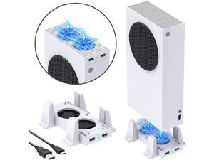 Cooling Stand Compatible with Xbox Series S, Dual Purpose Cooling Fan Cooler System Dock Station Accessories, 3 Level Adjustable Speed & 2 Extra USB Ports (Only Compatible with Xbox Series S)