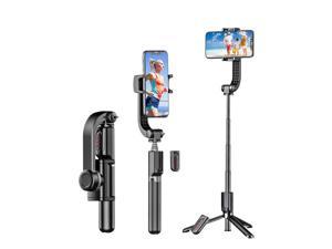 Smartphone Gimbal Stabilizer, 1-Axis Phone Gimbal, Built-In Extension Rod, Portable and Foldable Phone Holder Selfie Stick , Android and iPhone Gimbal, Vlogging Stabilizer, YouTube TikTok Video