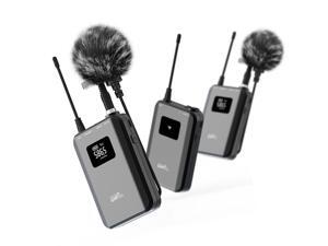 Wireless Headset Lavalier Microphone System - Dual Wireless Lapel Mic for iPhone, DSLR Camera, PA Speaker, YouTube, Podcast, Video Recording, Conference, Vlogging, Church, Interview, Teaching