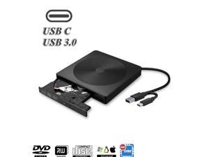Type C USB 3.0 Slim External DVD RW CD Writer Drive Burner Reader Player Optical Drives CD-RW Burner Reader Recorder For Laptop