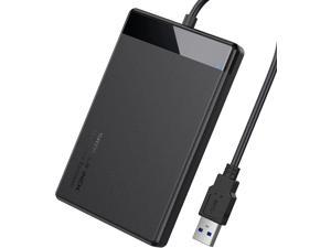 2.5-Inch SATA to USB 3.0 Tool-free External Hard Drive Enclosure, USB 3.0 5Gbps Support UASP, Compatible with 9.5mm & 7mm 2.5" SATA I/II/III HDD SSD, Laptop, MacBook