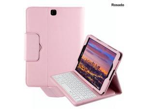 Keyboard Case for Galaxy Tab S2 80 Inch Model SMT715  SMT713  SMT710 Folio PU Leather Stand Case Cover with Detachable Wireless Keyboard Pink