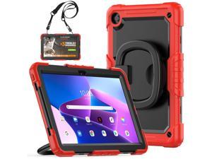 Lenovo Tab M10 Plus 3rd Gen 106 inch Case Model TB125FUTB128FUTB128XU with Screen Protector DropProof Protection Case with 360 Rotating Stand  Shoulder Strap  Pen Holder