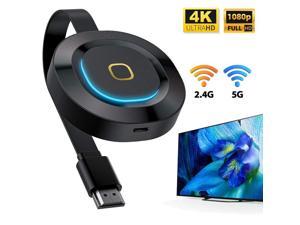 Wireless HDMI Display Dongle 5G+2.4GHz, 4K Ultra HD WiFi Adapter Streaming Video Receiver Compatible with iPhone/iPad/iOS/Android/PC/Tablet/Windows/Mac OS to HDTV/Monitor/Projector