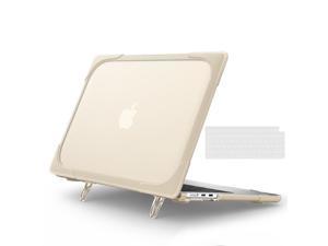 Hard Shell Case for MacBook Air 13.6 Inch 2022 Model A2681 with M2 Chip & Touch ID, Heavy Duty Protective Cover with Fold Kickstands & Transparent Keyboard Cover Khaki