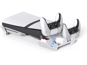 BONAEVER Horizontal Cooling Station for PS5 Slim/Pro Disc/Digital Edition with Controller Charger, 3-Level Cooling Fan Station Stand for PlayStation 5 Slim/Pro Console (NOT Fit 2020 PS5)