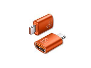 USB C Male to USB 30 Female Adapter 2Pack 6A 120W OTG Type C Charger Drive Converter for Mobile Tablet Computer Huawei Nova OPPO Reno Orange