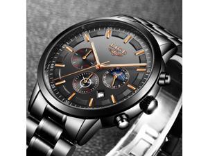 LIGE 2022 Fashion Mens Watches Top Brand Luxury Business Watch For Men Stainless Steel Waterproof Quartz Clock Relogio Masculino