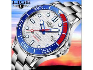 2022 LIGE New Business Mens Watches Top Brand Luxury Dive Watch For Men Waterproof Date Clock Sport Watch Relogio Masculino+Box