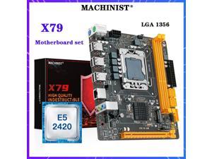 MACHINIST X79 Motherboard LGA 1356  Set Kit With Intel Xeon E5 2420 Processor Support DDR3 ECC/NON-ECC RAM Memory Mini-DTX V533B
