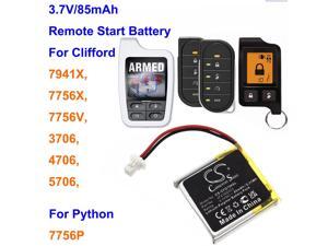 Cameron Sino 85mAh Remote Start Battery JFC302223 for Clifford 7941X 7756X 7756V 3706 4706 5706, For Python 7756P