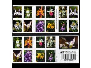 100 Orchid Flowers Forever Stamps US Postage Wild Lady Slipper Three-bird orchids