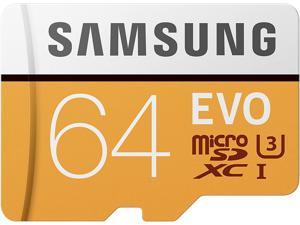 SAMSUNG 64GB 100MB/s Class 10 UHS-I MicroSDXC EVO Memory Card with Full-Size Adapter