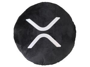 Black Ripple (XRP) Stuffed Plush Pillow with Embroidered Logo Cryptocurrency Crypto Currency Decoration
