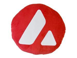 Red Avalanche (AVAX) Rounded Stuffed Plush Pillow with Embroidered Logo Cryptocurrency Crypto Currency Decoration