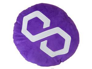 Purple Polygon (Matic) Stuffed Plush Pillow with Embroidered Logo Cryptocurrency Crypto Currency Decoration