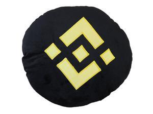 Black Binance BSC (BNB)  Stuffed Plush Pillow with Embroidered Logo Cryptocurrency Crypto Currency Decoration
