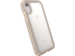 Speck Presidio V-GRIP Case for Apple iPhone XR - Gold Glitter/Calfskin Brown
