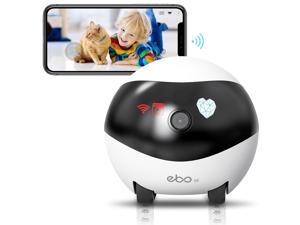 Enabot WiFi Pet Camera Monitor, Move Freely Self-Charging Robotic Camera with HD Video, Audio, Night Vision, Wireless Companion Robot for Pets Elderly Baby Disabled People, Remote Control Monitors