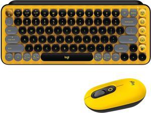 Logitech POP Wireless Mouse and POP Keys Mechanical Keyboard Combo - Customisable Emojis, SilentTouch, Precision/Speed Scroll, Design, Bluetooth, Multi-Device, OS Compatible \u2013 Blast Yellow