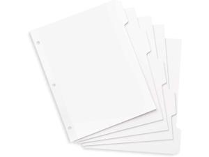 Xiaogan 3 Ring Binder Dividers with Reinforced Edge, 1/5 Cut Tabs, Letter Size, 3 Hole Punch Section Index Dividers for Binders, White, 100 Page Divider Pack