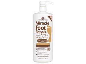 Miracle Foot Repair Cream | 32 Ounce Bottle | 60% Pure Aloe Vera Gel | Fast Relief for Dry, Cracked, Itchy Feet and Heels | Moisturizes | Softens | Restores Comfort | Stops Nasty Odor | Diabetic-Safe