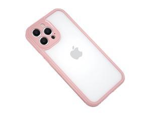 Honfomy Case TPU+PC clear [Non-stick fingerprint] [Full Lens Protection] Anti-skid Shockproof Protective Case Pink iPhone 13 Pro