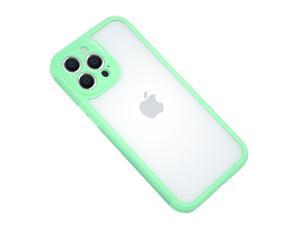 Honfomy Case TPU+PC clear [Non-stick fingerprint] [Full Lens Protection] Anti-skid Shockproof Protective Case Green For iPhone 13