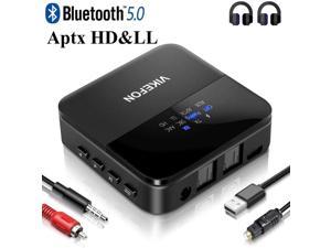 Wireless Audio Adapter Pair 2 at Once ESGAMING Bluetooth 5.0 Transmitter Receiver Optical Digital Toslink Volume Control for 3.5mm AUX RCA aptX Low Latency for TV Home Stereo System 