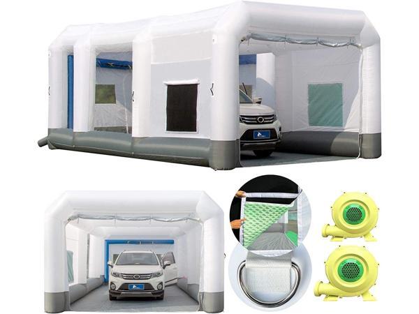 Sewinfla Professional Inflatable Paint Booth 28x15x11Ft  Environmentally-Friendly Air Filter System Portable Paint Booth More  Durable Inflatable Spray Booth with Powerful Blowers