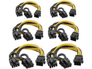 6 Pin to Dual PCIe 8 Pin (6+2) Graphics Card PCI Express Power Adapter GPU VGA Y-Splitter Extension Cable Mining Video Card Power Cable 9 inches 6 Pack