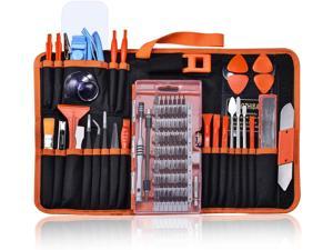 90pcs Electronics Repair Tool Kit Professional, Precision Screwdriver Set Magnetic for Fix Open Pry Cell Phone, Apple iPhone, Computer, PC, Laptop, Tablet, iPad, Mac book with Portable Bag