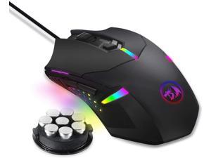 M601 RGB Gaming Mouse Backlit Wired Ergonomic 7 Button Programmable Mouse Centrophorus with Macro Recording & Weight Tuning Set 7200 DPI for Windows PC (Black)