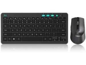 RKM709 2.4 Gigahertz Ultra-Slim Wireless Keyboard and Mouse Combo, Multimedia Office Keyboard for PC, Laptop and Desktop,Business Office(Black)