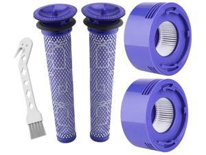 2 Pre-Filters and 2 Post-Filters Replacement Compatible with Dyson V7, V8 Animal and Absolute Vacuum, Compare to Part 965661-01 and 967478-01