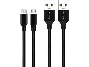 Micro USB Cable Nylon Braided Cord Android Charger 2Pack 66 Feet Sync and Fast Charging Cable Compatible with Samsung Kindle Android Smartphones Moto G5 PS4 Black