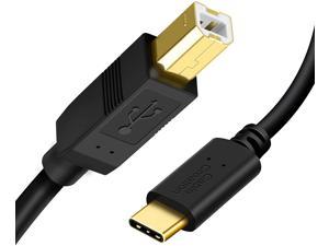 USB B to USB C Printer Cable 6.6 FT, USB C to USB B Printer Cable for MacBook Pro, Air, USB C MIDI Cable for Yamaha Casio Digital Piano MIDI Controller DJ Controller, 2M Black