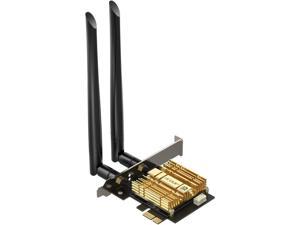 2.4GHz 574Mbps or 5GHz 6GHz2400Mbps Intel AX210 Chip,MU-MIMO,OFDMA,Ultra-Low Latency 802.11AX Dual-Band PCI-E Card WiFi 6E AX210 PCIe WiFi Card for PC Bluetooth 5.2 with Heat Sink 