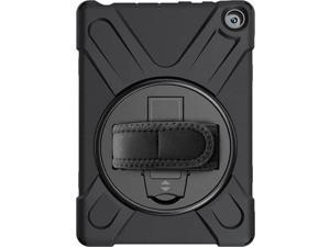 SaharaCase Protective Hand Strap Case for Kindle Fire HD 8  HD 8 Plus 12th Gen 2022 Shockproof Bumper Rugged Antislip Grip Integrated Kickstand Slim Fit  Black